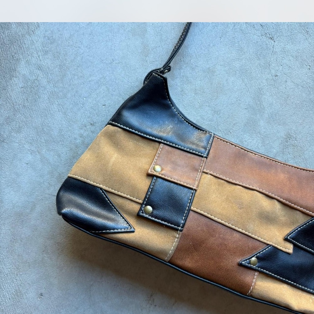 Patchwork Leather Shoulder Bag - image 3